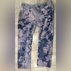 Vintage Robin's Jean Men's Size 42 Embroidered TieDye Blue Straight Leg USA RARE